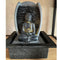 Buddha fontæne figur med lys
