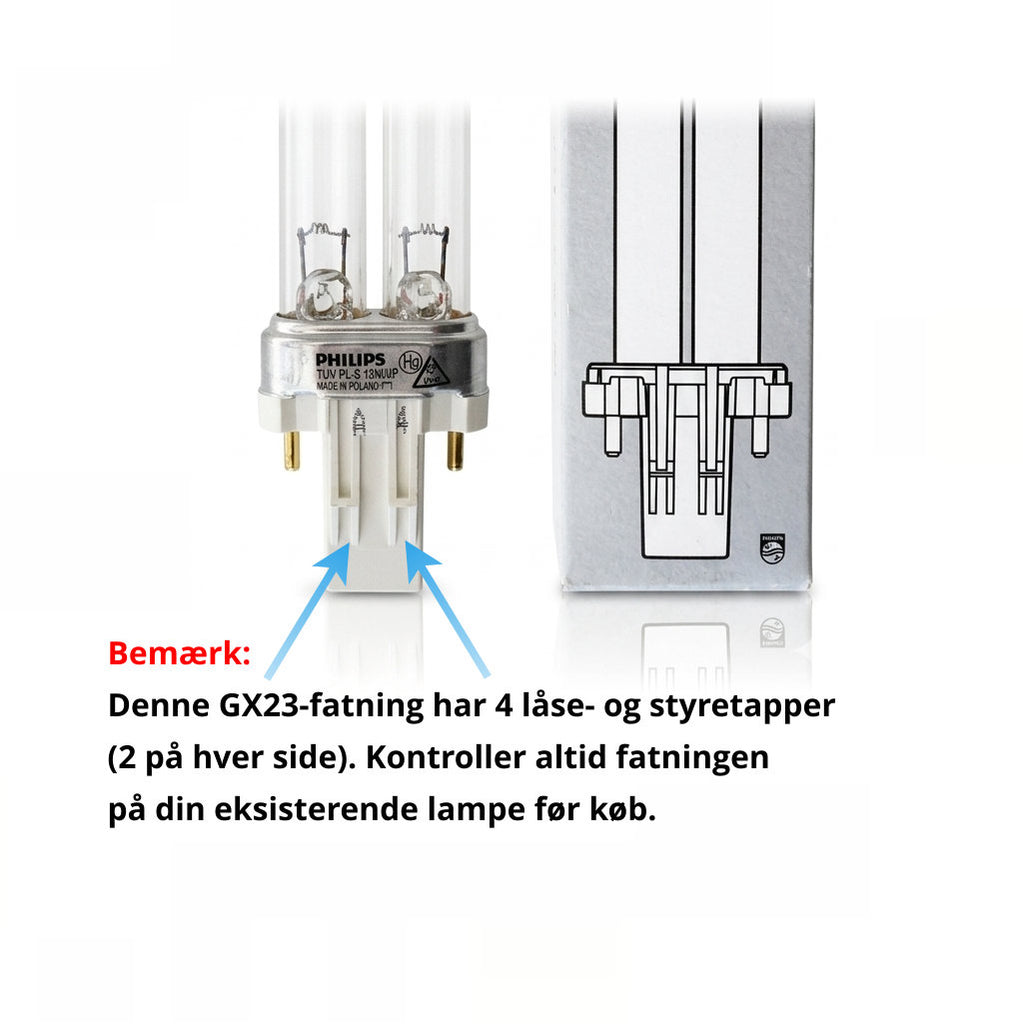 13W UVC rør / pære (PL-S), med GX23 fatning